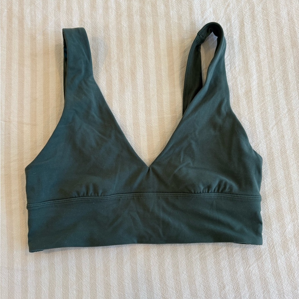 Lululemon Align V-neck Bra, dark green, size 8